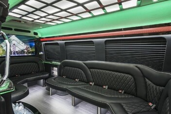 Champaign Sprinter Party Bus Interior